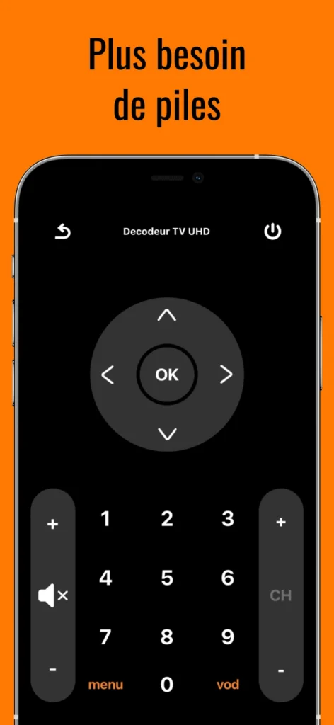 No need for batteries with this Livebox TV Remote app.